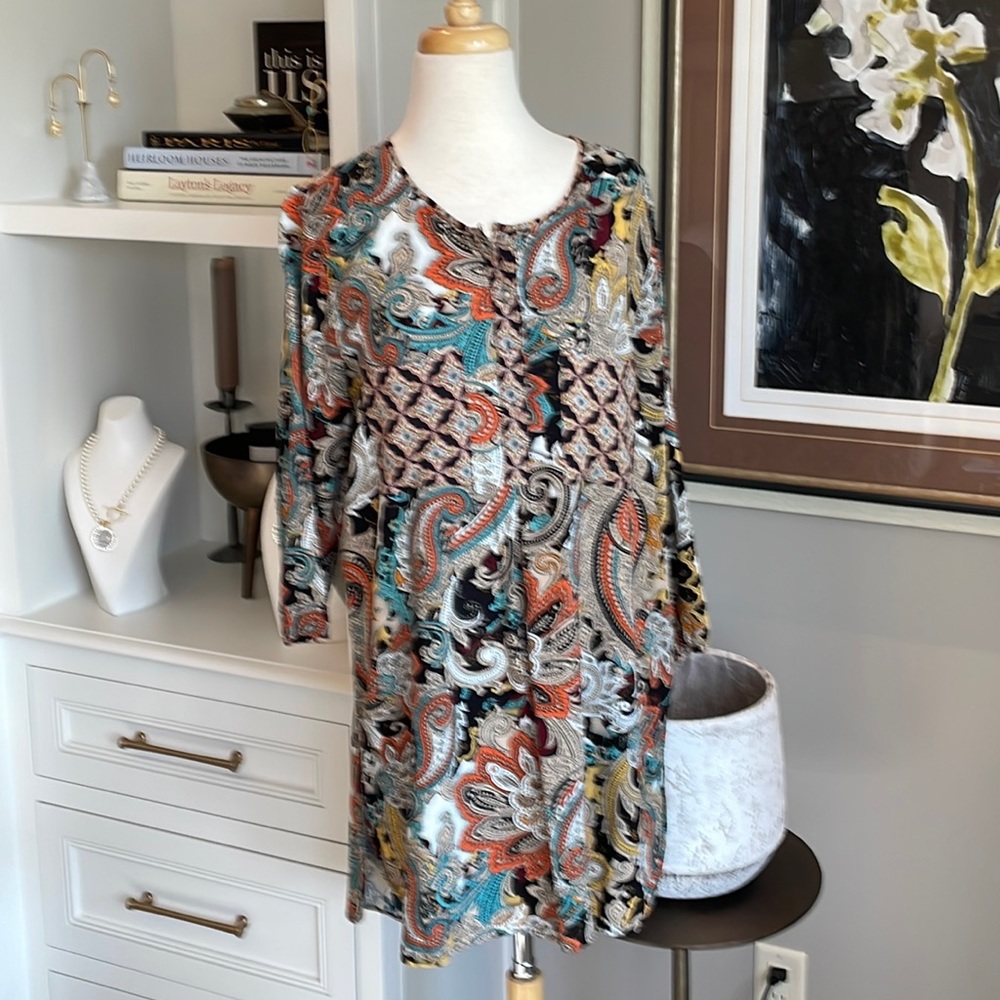 Print high/low tunic